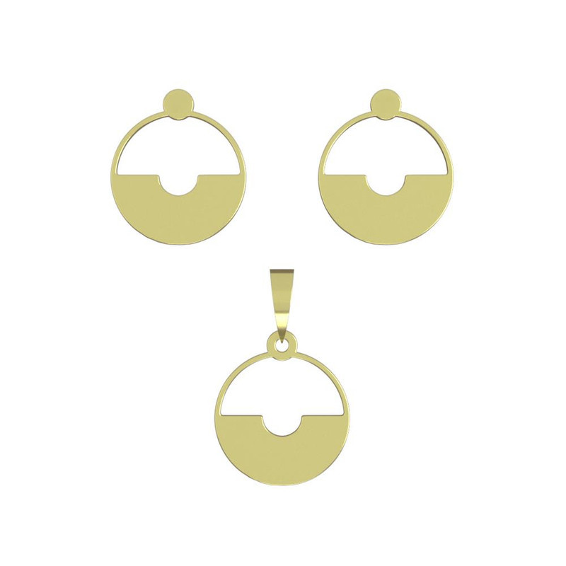 نیم ست طلا 18 عیار زنانه مدوپد مدل دایره کد NA11818