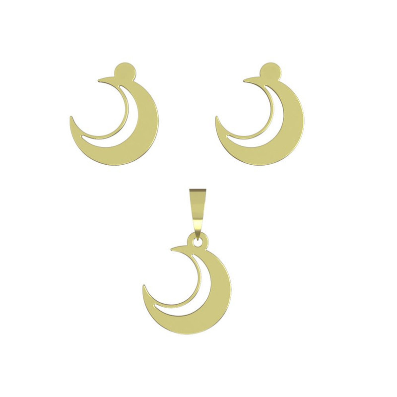 نیم ست طلا 18 عیار زنانه مدوپد مدل ماه کد NA11819