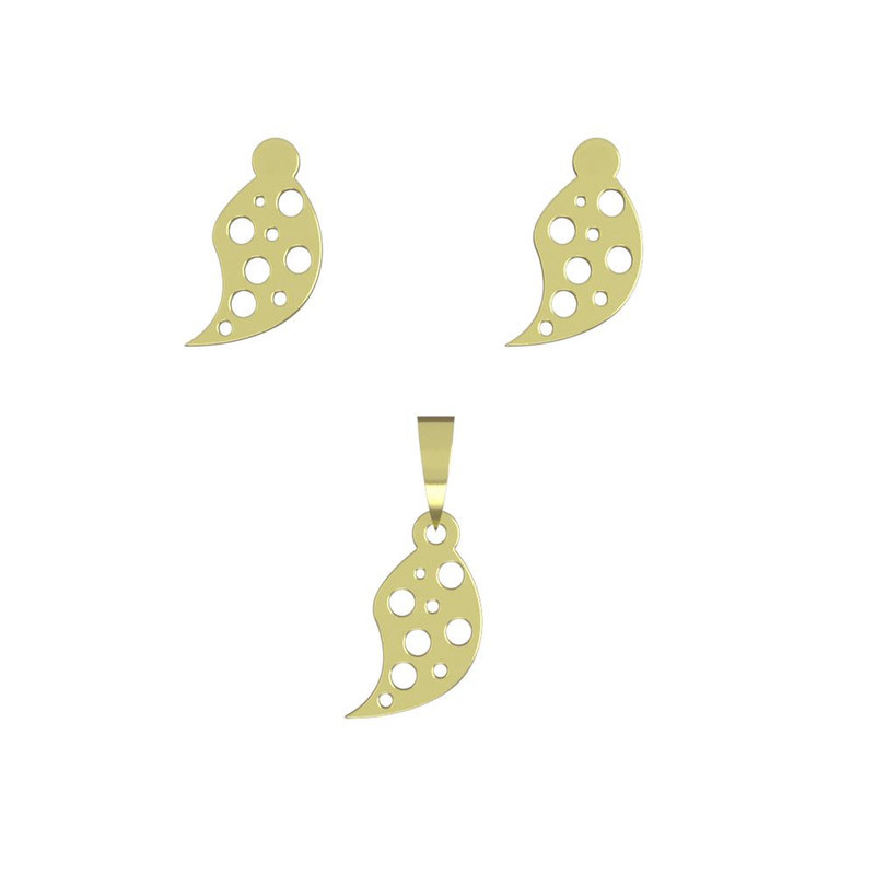 نیم ست طلا 18 عیار زنانه مدوپد مدل هندسی کد NA11820