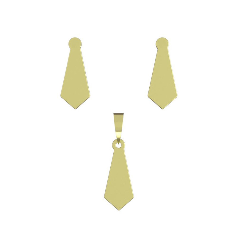 نیم ست طلا 18 عیار زنانه مدوپد مدل کراوات کد NA11821