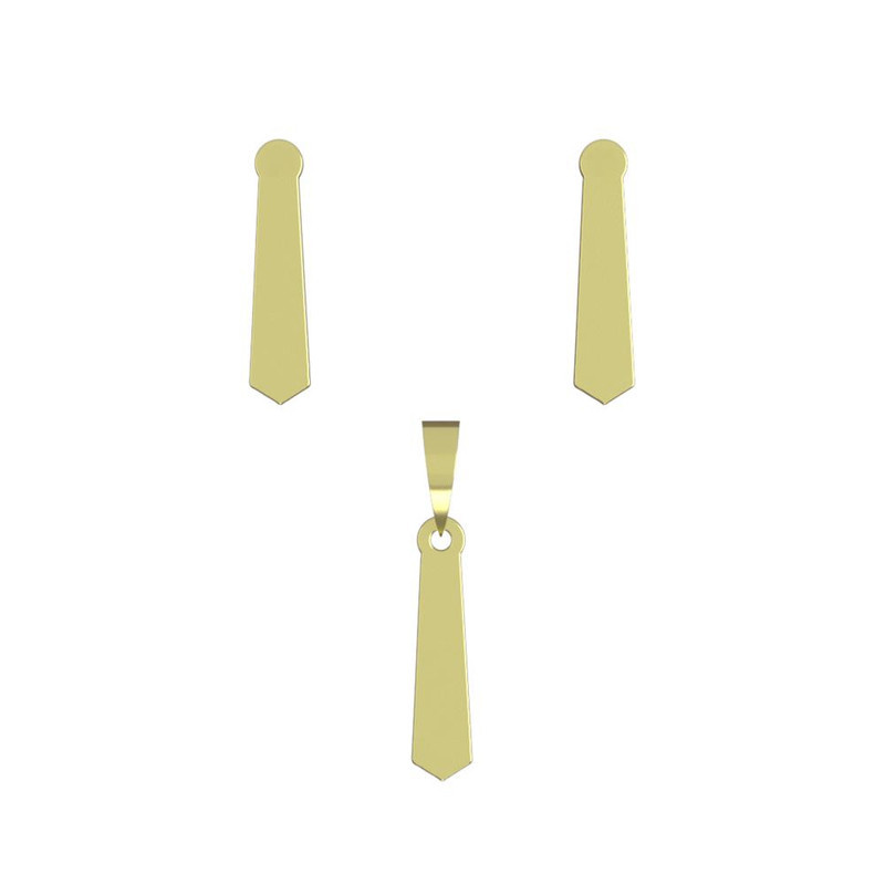 نیم ست طلا 18 عیار زنانه مدوپد مدل کراوات کد NA11822