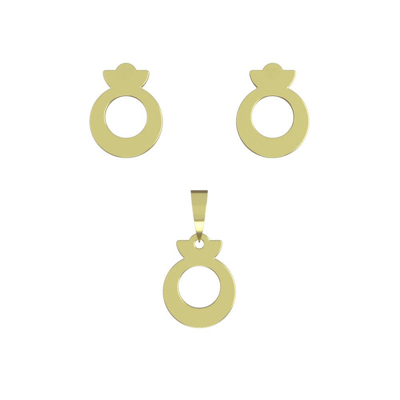 نیم ست طلا 18 عیار زنانه مدوپد مدل دایره کد NA11828