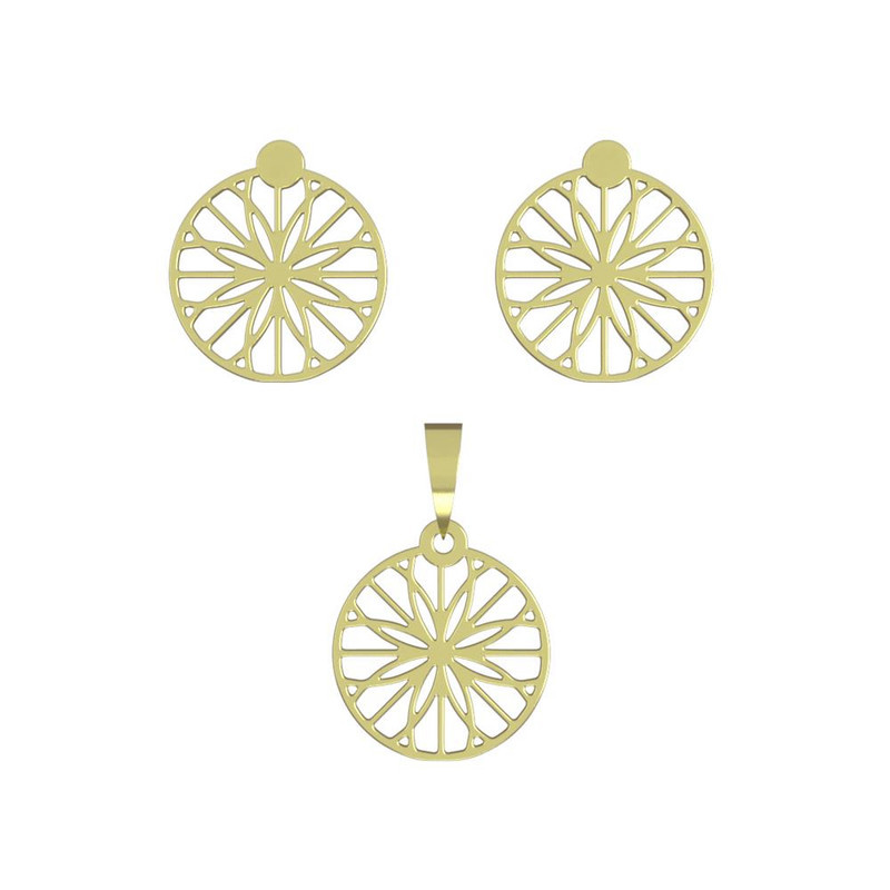 نیم ست طلا 18 عیار زنانه مدوپد مدل خورشید کد NA11833 نیم ست طلا 18 عیار زنانه مدوپد مدل خورشید کد NA11833