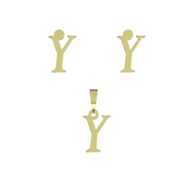 نیم ست طلا 18 عیار زنانه مدوپد مدل حرف Y کد NA17067