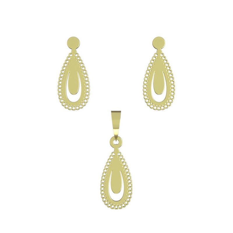 نیم ست طلا 18 عیار زنانه مدوپد مدل هندسی کد NA10561