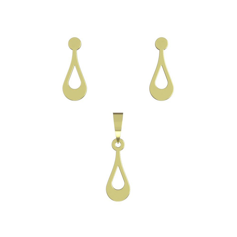 نیم ست طلا 18 عیار زنانه مدوپد مدل اشک کد NA10002