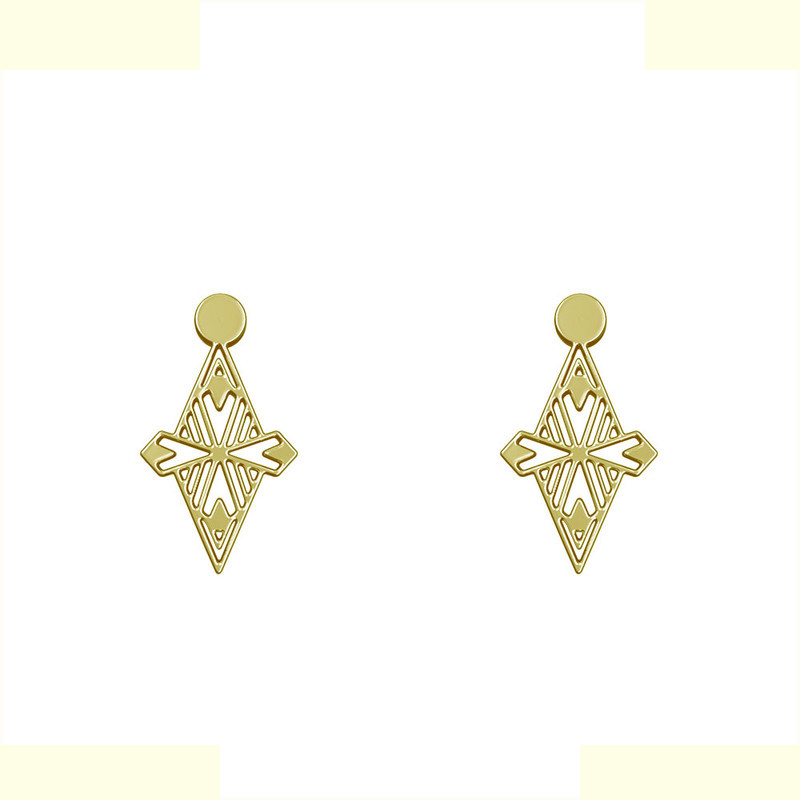 گوشواره طلا 18 عیار زنانه مدوپد مدل لوزی کد GA1-10097