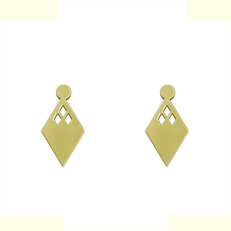 گوشواره طلا 18 عیار زنانه مدوپد مدل لوزی کد GA1-10239