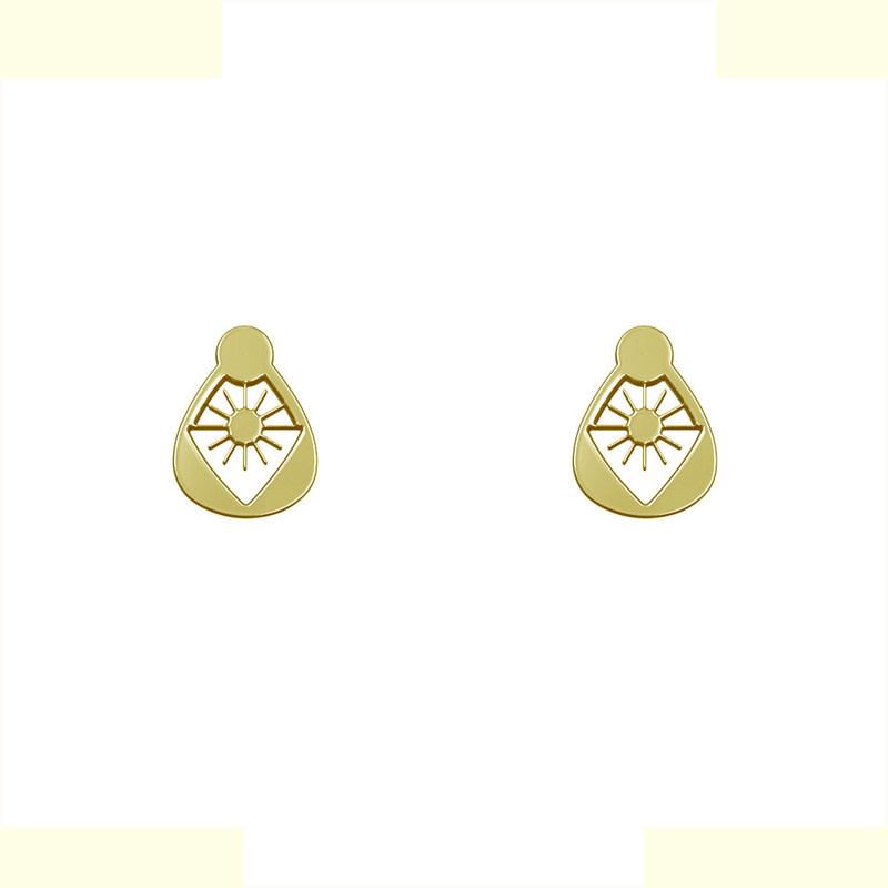 گوشواره طلا 18 عیار زنانه مدوپد مدل خورشید کد GA1-10300