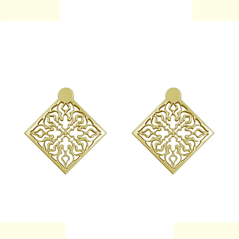 گوشواره طلا 18 عیار زنانه مدوپد مدل اسلیمی کد GA1-10362