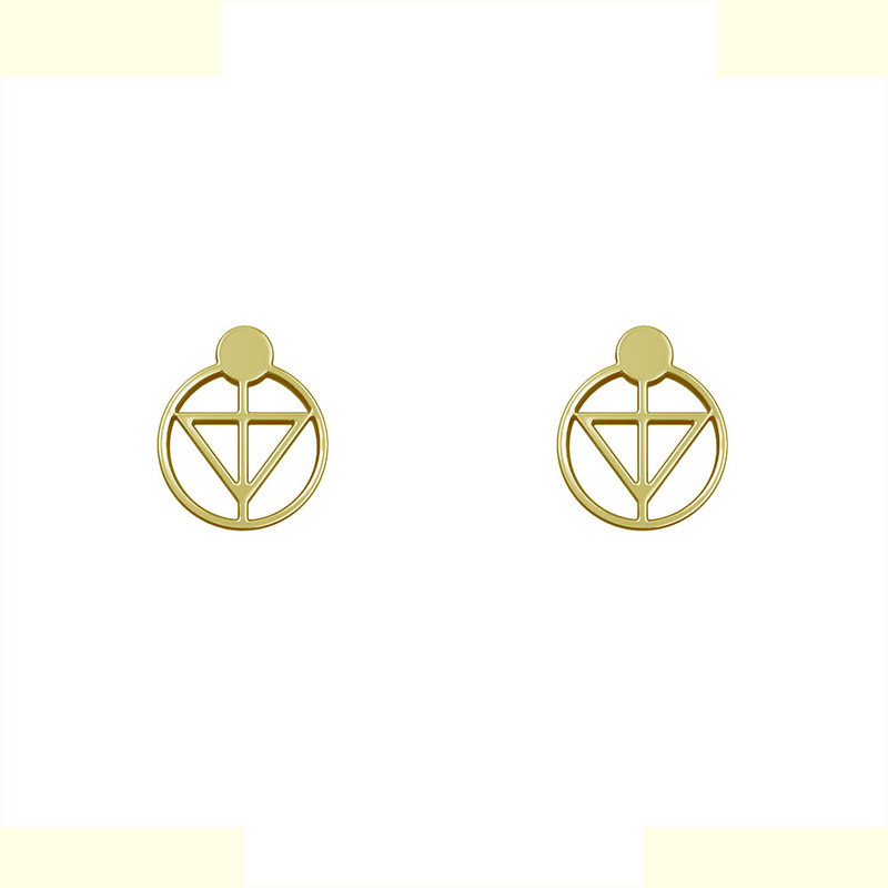 گوشواره طلا 18 عیار زنانه مدوپد مدل دایره و مثلث کد GA1-10390 گوشواره طلا 18 عیار زنانه مدوپد مدل دایره و مثلث کد GA1-10390