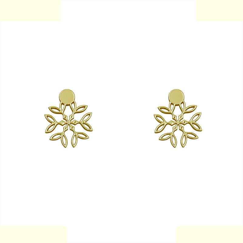 گوشواره طلا 18 عیار زنانه مدوپد مدل گل کد GA1-10409