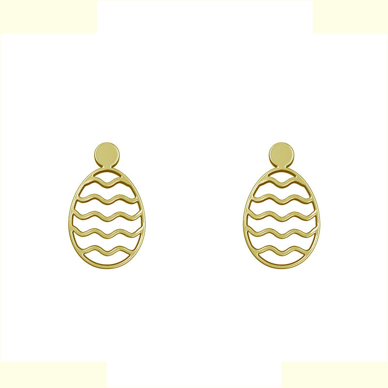 گوشواره طلا 18 عیار زنانه مدوپد مدل تخم مرغ کد GA1-10447