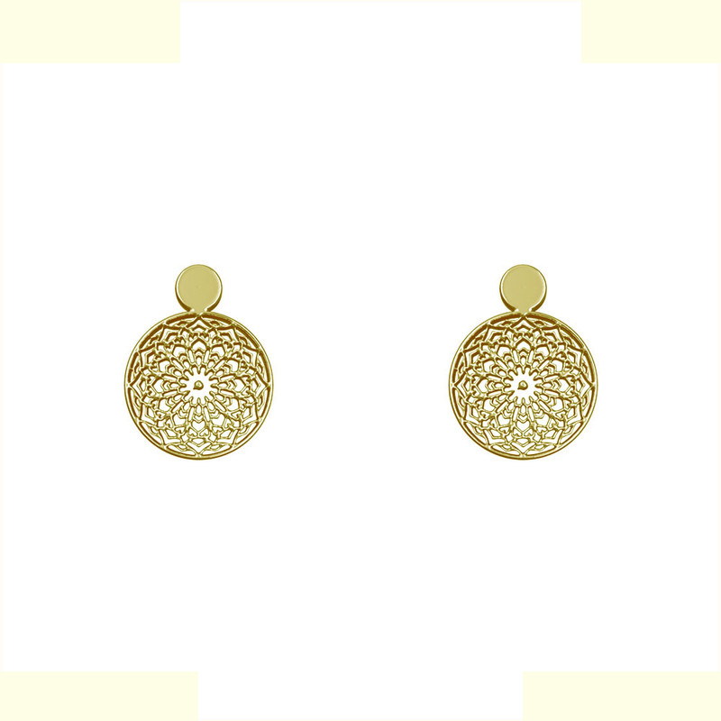 گوشواره طلا 18 عیار زنانه مدوپد مدل دایره اسلیمی کد GA1-10462 گوشواره طلا 18 عیار زنانه مدوپد مدل دایره اسلیمی کد GA1-10462