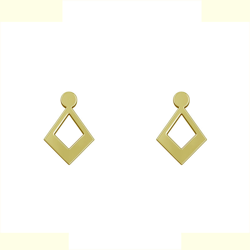 گوشواره طلا 18 عیار زنانه مدوپد مدل لوزی کد GA1-10465