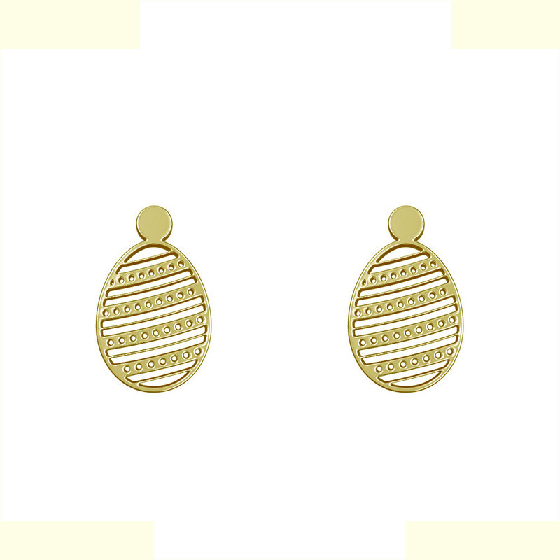 گوشواره طلا 18 عیار زنانه مدوپد مدل تخم مرغ کد GA1-10470