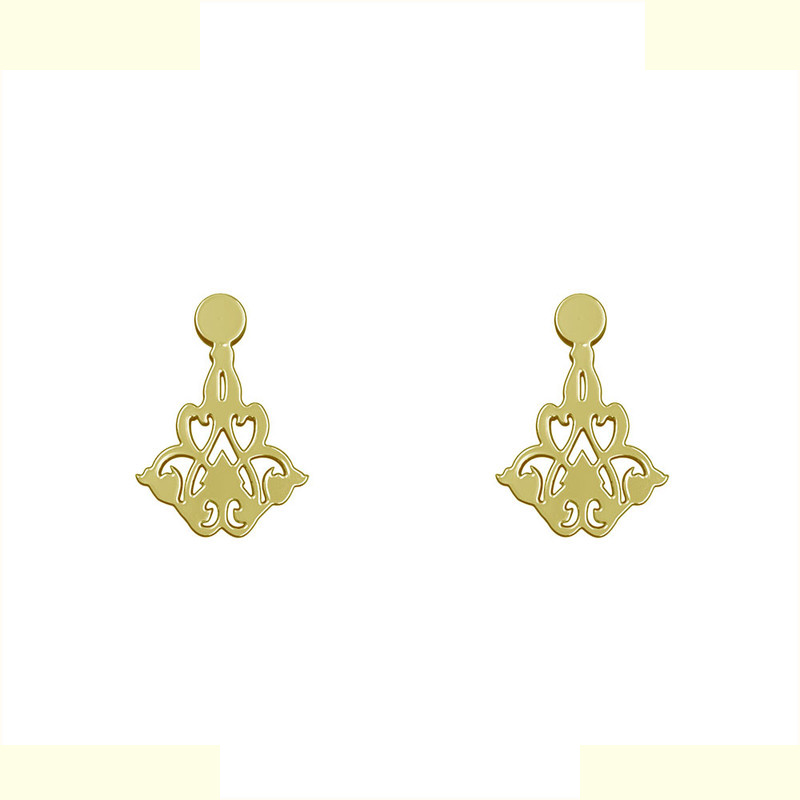 گوشواره طلا 18 عیار زنانه مدوپد مدل هندسی کد GA1-10534