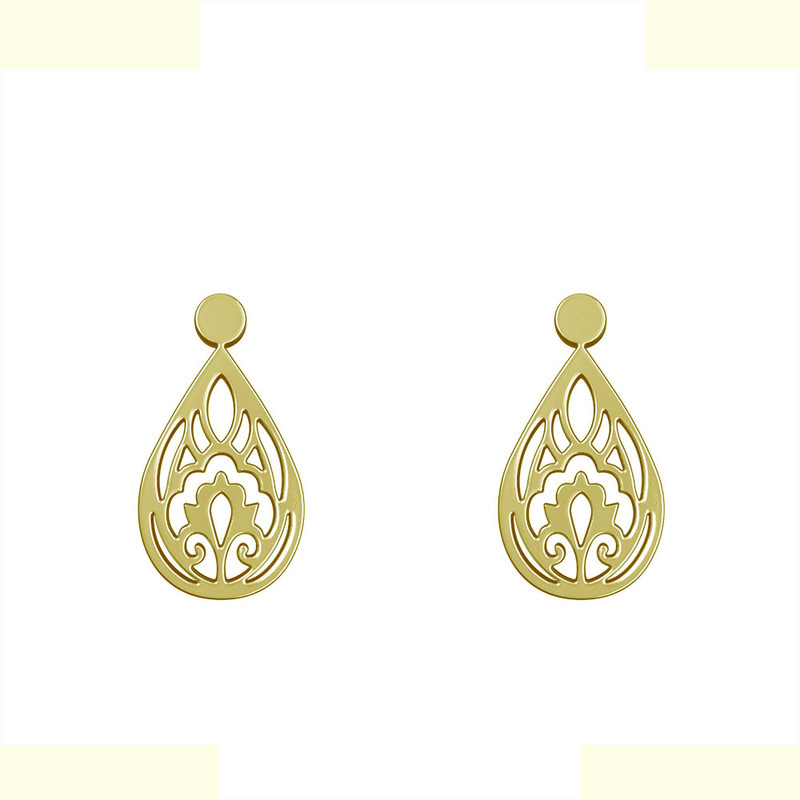 گوشواره طلا 18 عیار زنانه مدوپد مدل اشک اسلیمی کد GA1-10570 گوشواره طلا 18 عیار زنانه مدوپد مدل اشک اسلیمی کد GA1-10570