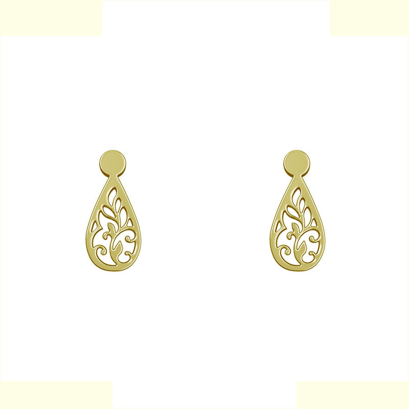 گوشواره طلا 18 عیار زنانه مدوپد مدل اسلیمی کد GA1-10580