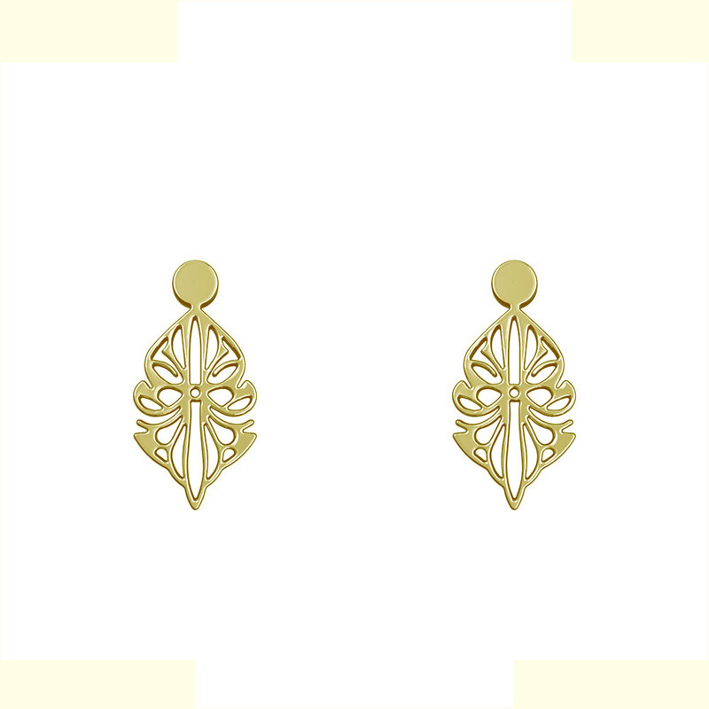 گوشواره طلا 18 عیار زنانه مدوپد مدل هندسی کد GA1-10595