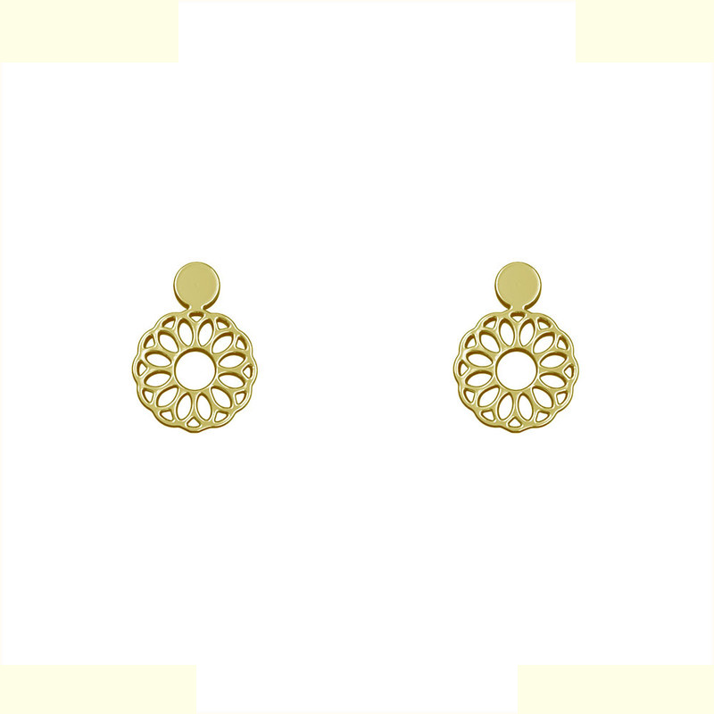 گوشواره طلا 18 عیار زنانه مدوپد مدل گل کد GA1-10611