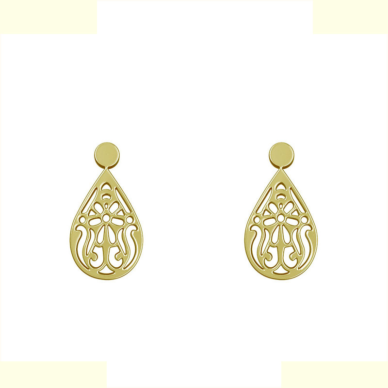 گوشواره طلا 18 عیار زنانه مدوپد مدل اشک کد GA1-10690