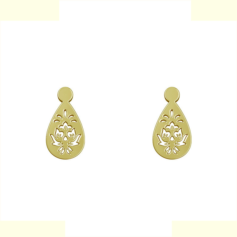 گوشواره طلا 18 عیار زنانه مدوپد مدل گل کد GA1-10724