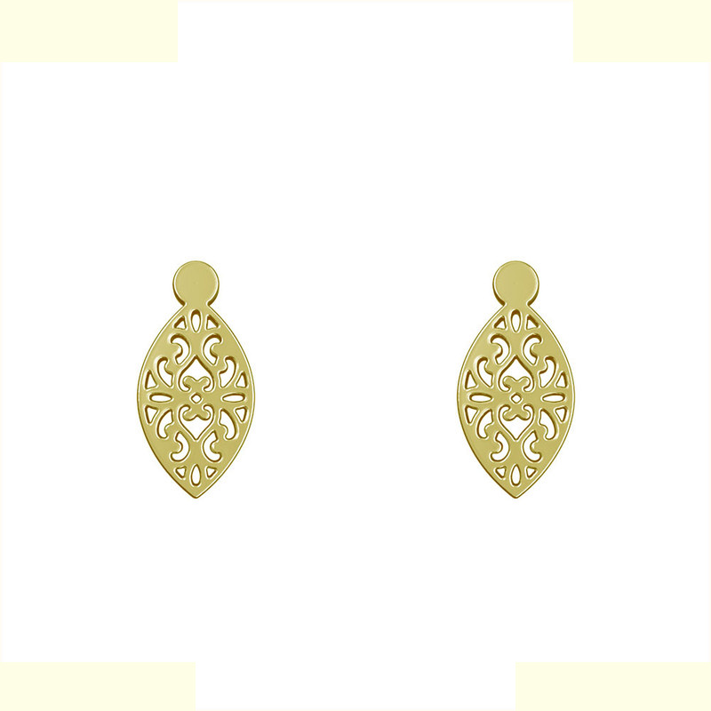 گوشواره طلا 18 عیار زنانه مدوپد مدل اسلیمی کد GA1-10739