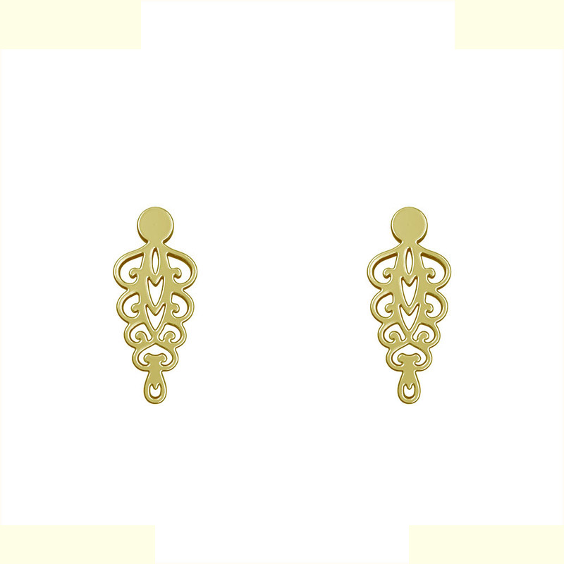 گوشواره طلا 18 عیار زنانه مدوپد مدل اسلیمی کد GA1-10791