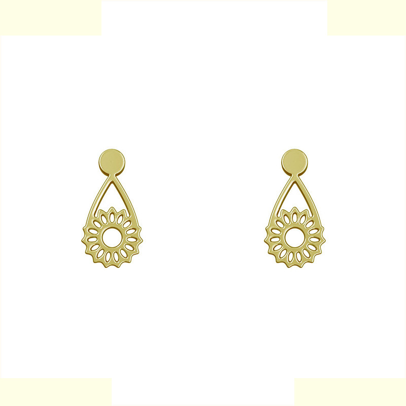 گوشواره طلا 18 عیار زنانه مدوپد مدل گل کد GA1-10801