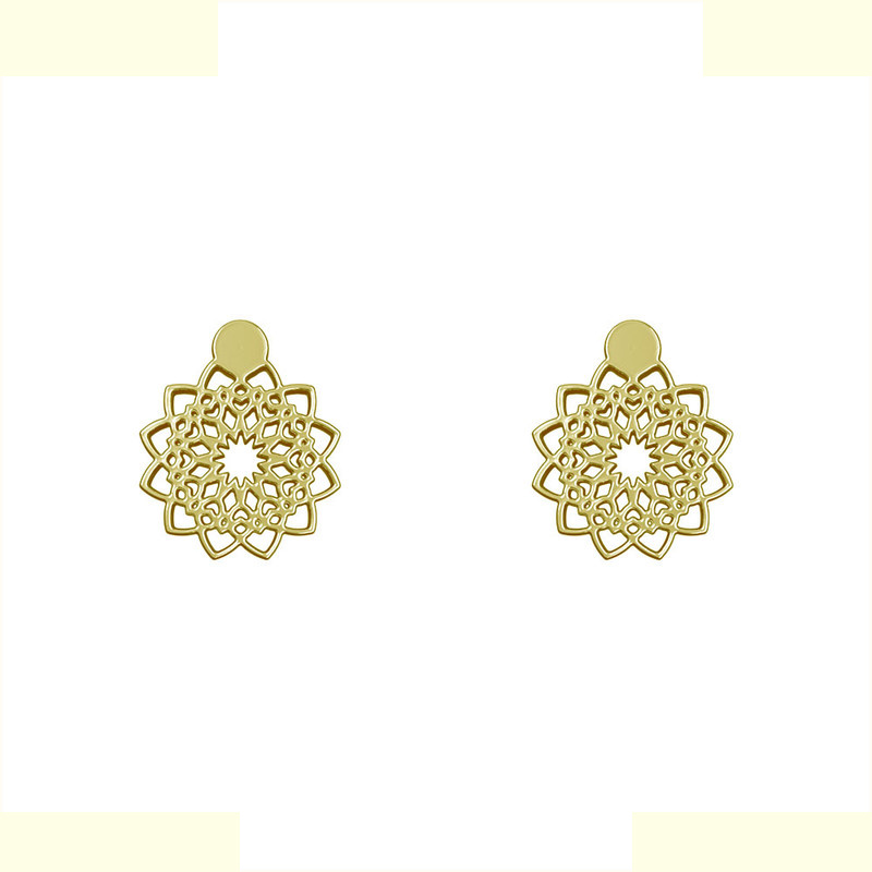 گوشواره طلا 18 عیار زنانه مدوپد مدل گل کد GA1-10854