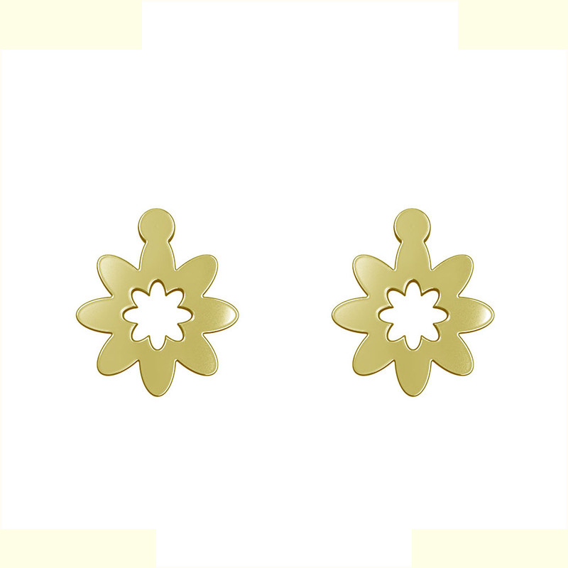 گوشواره طلا 18 عیار زنانه مدوپد مدل گل کد GA1-10913