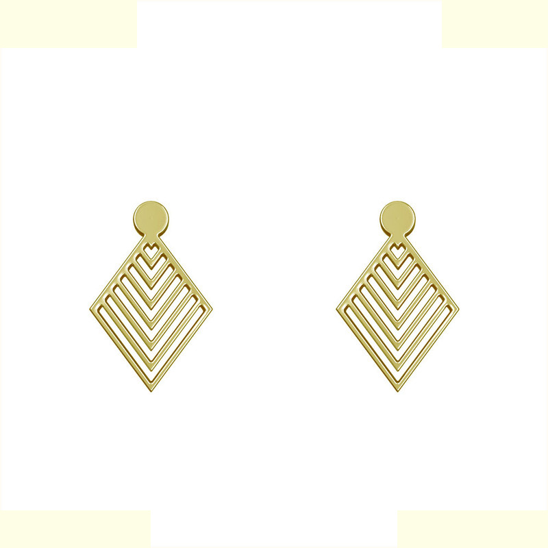 گوشواره طلا 18 عیار زنانه مدوپد مدل لوزی کد GA1-10921