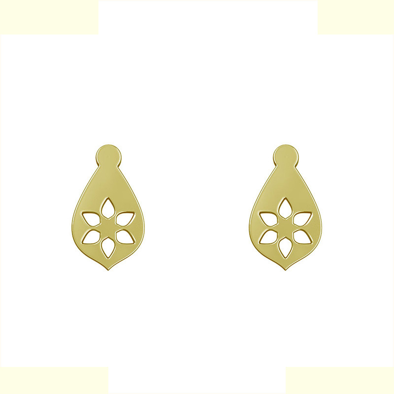 گوشواره طلا 18 عیار زنانه مدوپد مدل گل کد GA1-10957