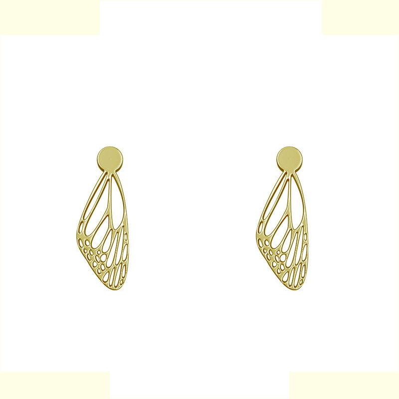 گوشواره طلا 18 عیار زنانه مدوپد مدل پر پروانه کد GA1-10967