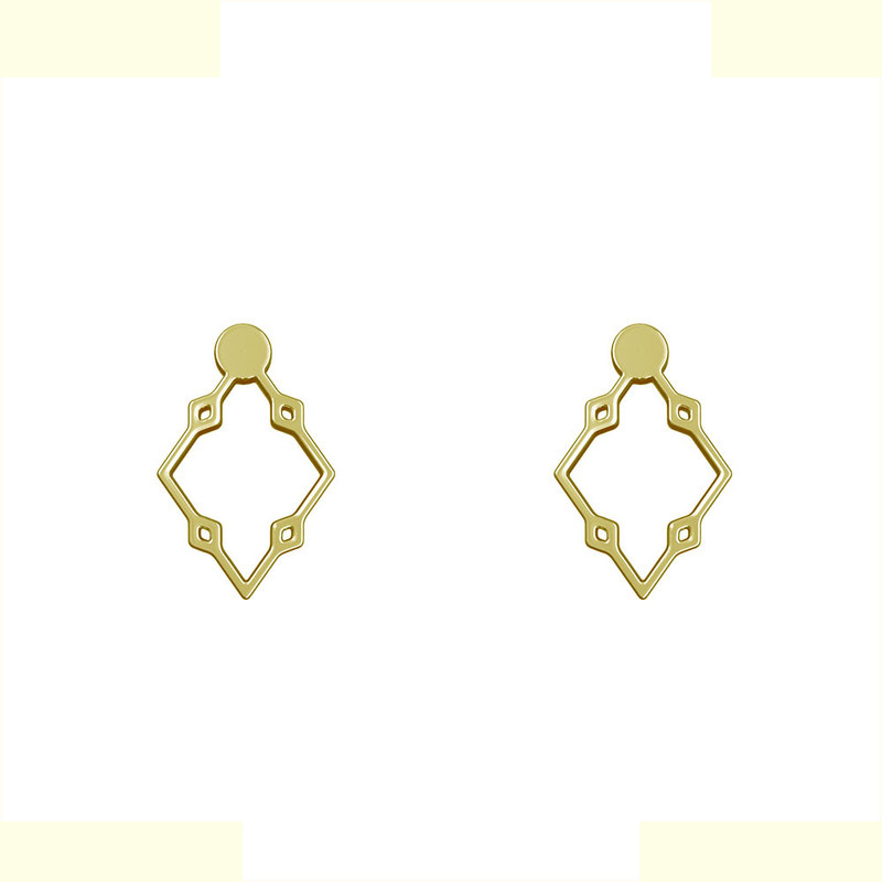 گوشواره طلا 18 عیار زنانه مدوپد مدل لوزی کد GA1-10997