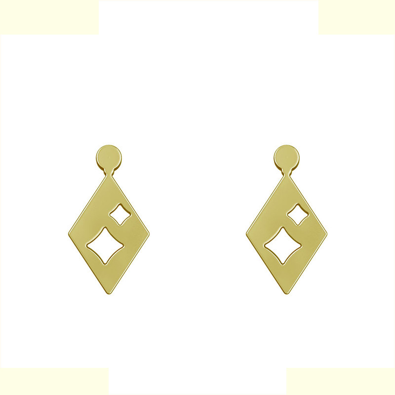 گوشواره طلا 18 عیار زنانه مدوپد مدل لوزی کد GA1-11038