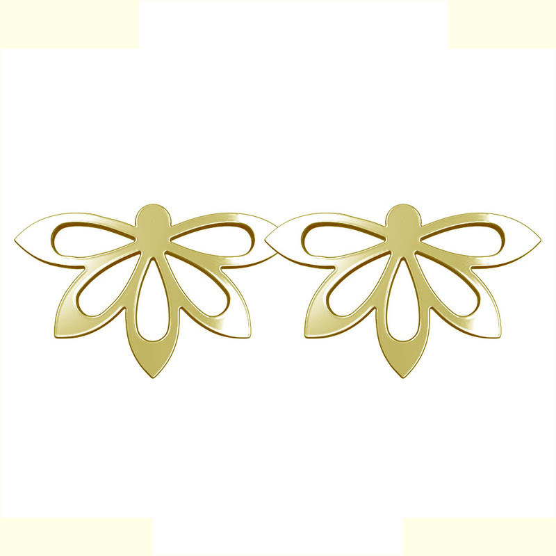 گوشواره طلا 18 عیار زنانه مدوپد مدل گل کد GA1-11068