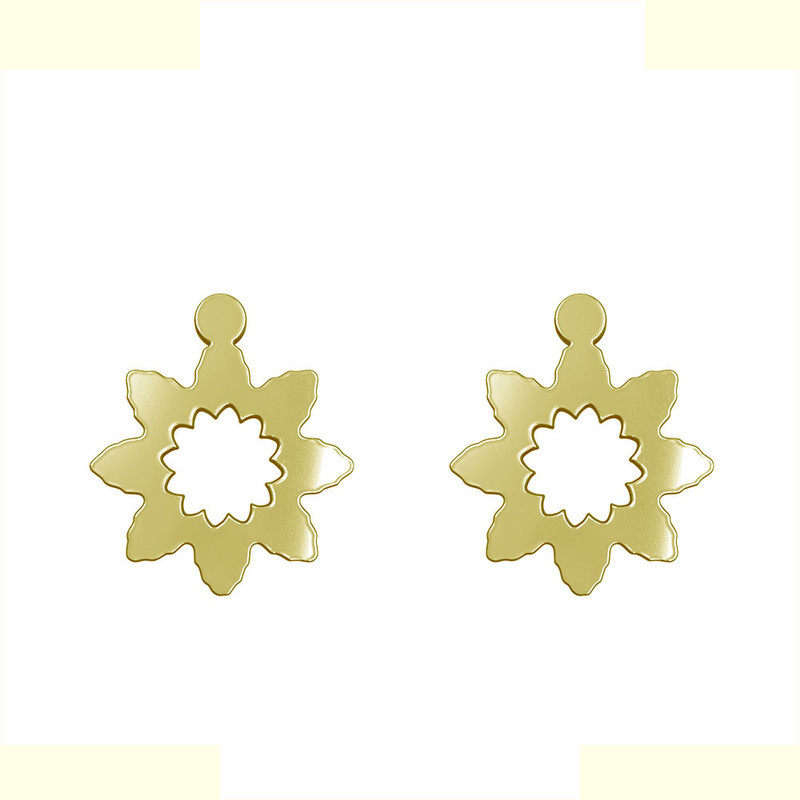 گوشواره طلا 18 عیار زنانه مدوپد مدل گل کد GA1-11079