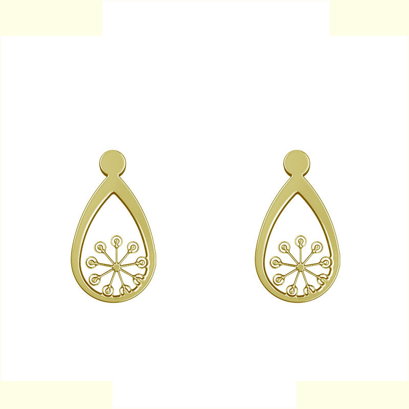 گوشواره طلا 18 عیار زنانه مدوپد مدل گل کد GA1-11110