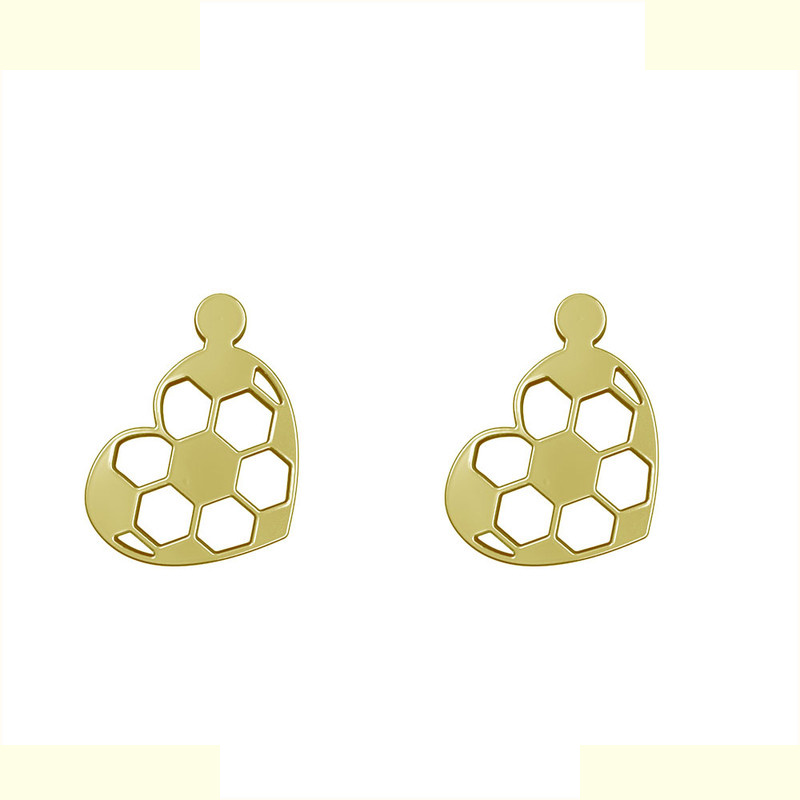 گوشواره طلا 18 عیار زنانه مدوپد مدل قلب فوتبالی کد GA1-11162 گوشواره طلا 18 عیار زنانه مدوپد مدل قلب فوتبالی کد GA1-11162