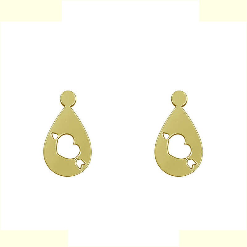 گوشواره طلا 18 عیار زنانه مدوپد مدل قلب کد GA1-11197