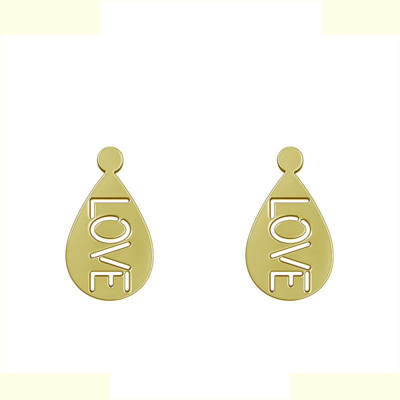 گوشواره طلا 18 عیار زنانه مدوپد مدل love کد GA1-11201 گوشواره طلا 18 عیار زنانه مدوپد مدل love کد GA1-11201