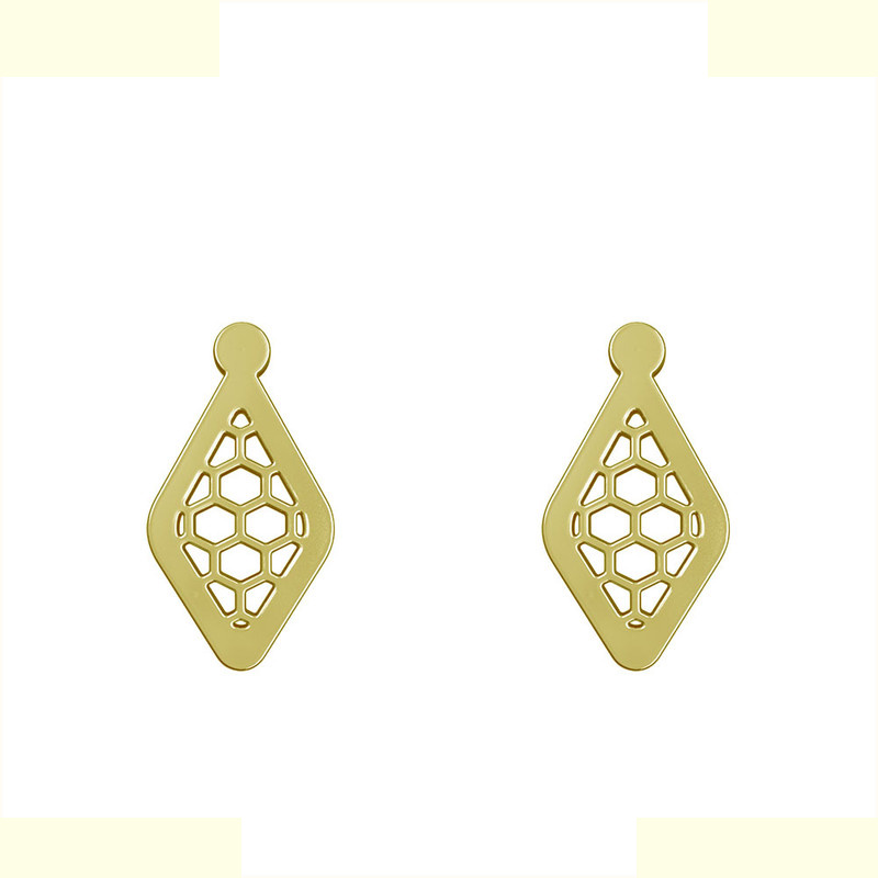 گوشواره طلا 18 عیار زنانه مدوپد مدل لوزی کد GA1-11269