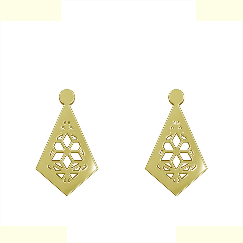 گوشواره طلا 18 عیار زنانه مدوپد مدل لوزی کد GA1-11270