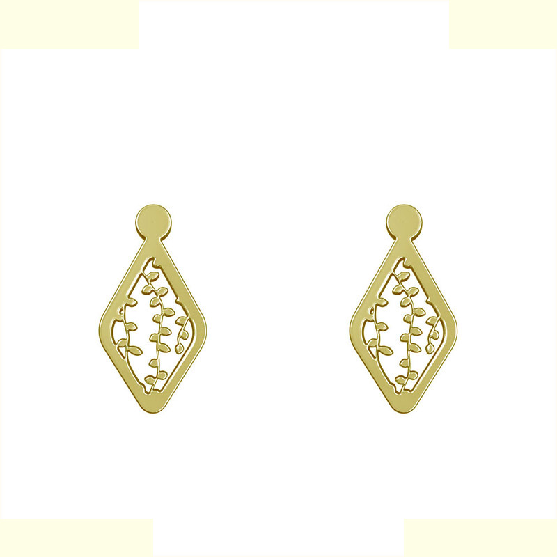 گوشواره طلا 18 عیار زنانه مدوپد مدل لوزی کد GA1-11276