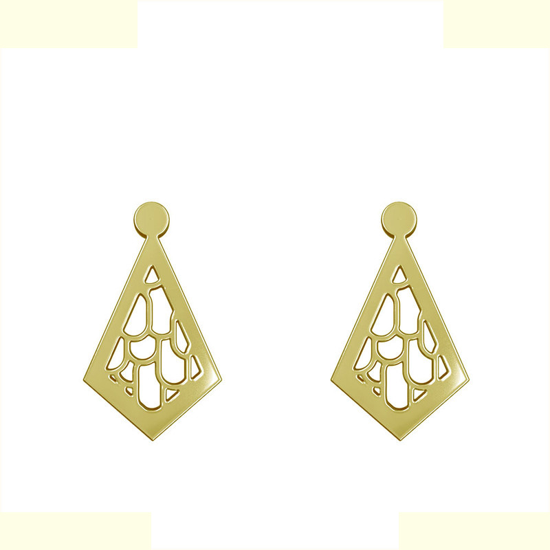 گوشواره طلا 18 عیار زنانه مدوپد مدل لوزی کد GA1-11290