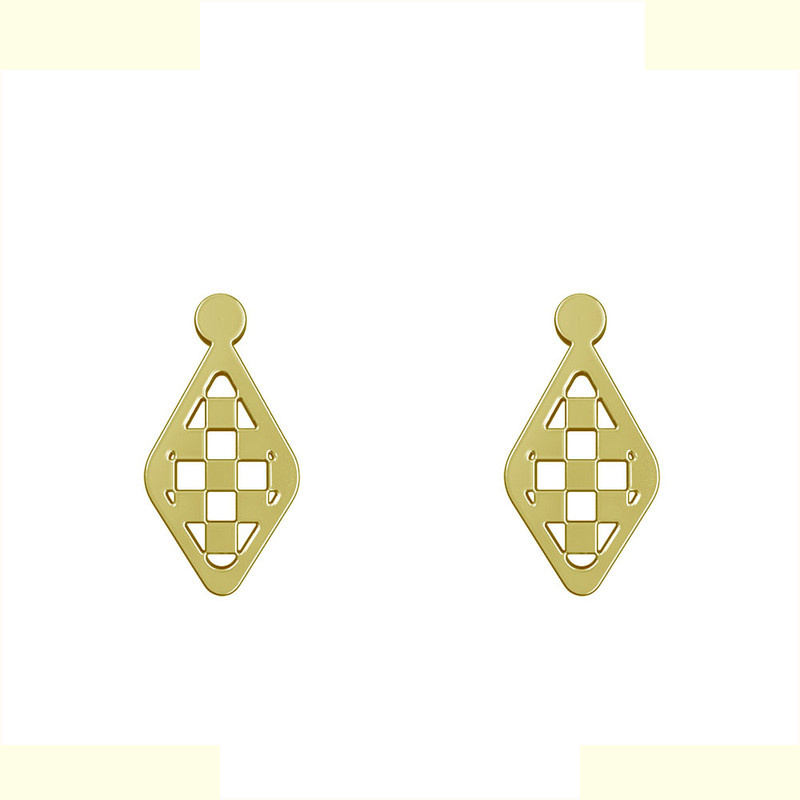 گوشواره طلا 18 عیار زنانه مدوپد مدل لوزی کد GA1-11296