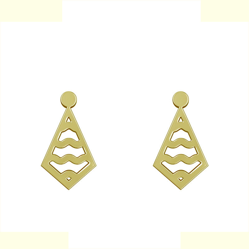 گوشواره طلا 18 عیار زنانه مدوپد مدل لوزی کد GA1-11316