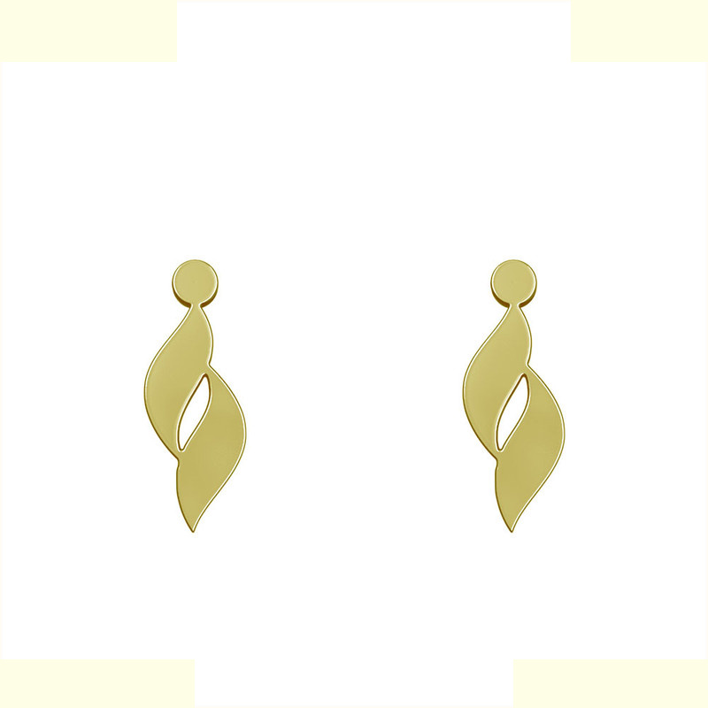 گوشواره طلا 18 عیار زنانه مدوپد مدل هندسی کد GA1-11378